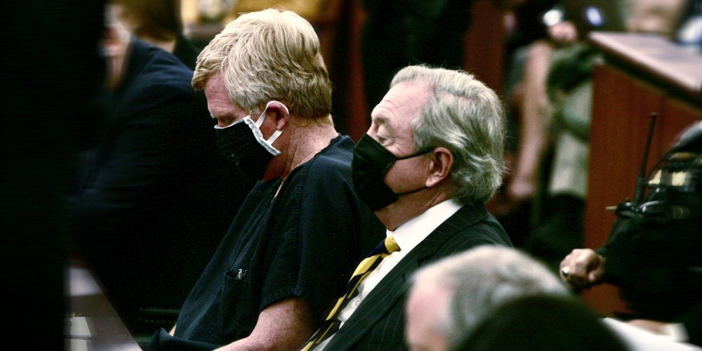 Image: Alec Murdaugh listens to prosecutors during a hearing.