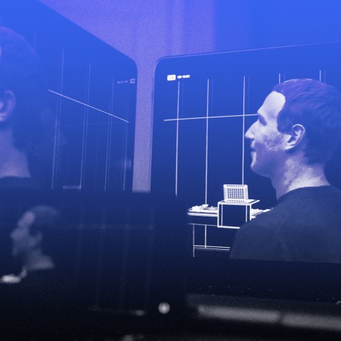Image: Mark Zuckerberg speaks during a virtual Facebook Connect event where the company announced their rebranding to Meta on Oct. 28, 2021.