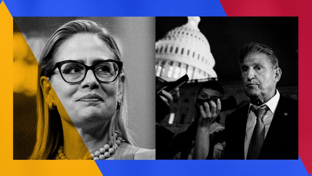 Illustration of Senators Kyrsten Sinema and Joe Manchin.