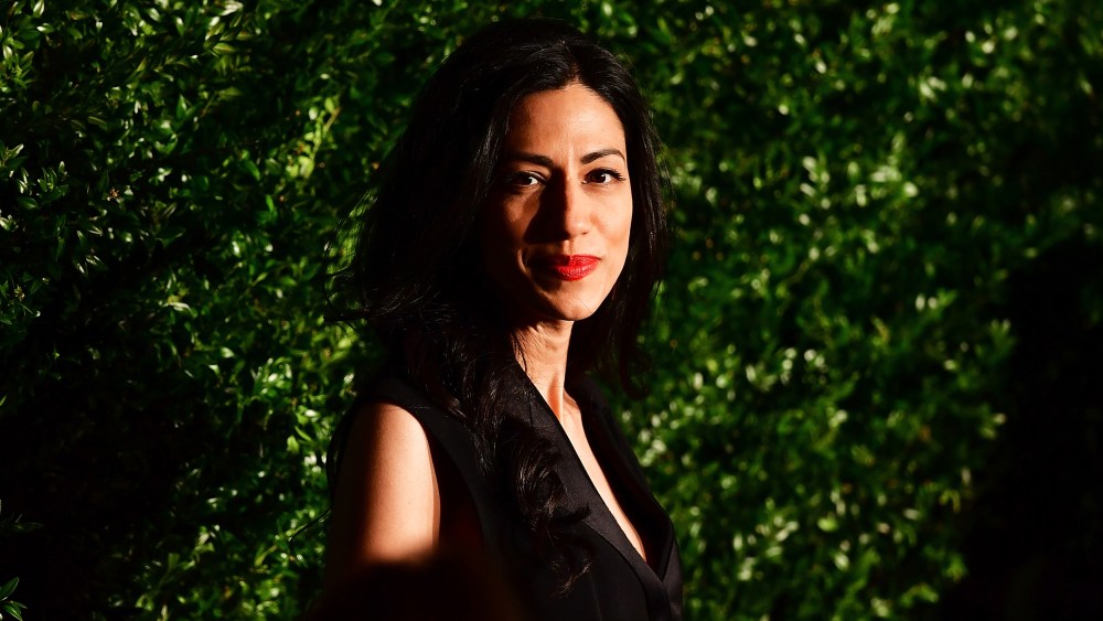 Huma Abedin arrives to Balthazar for the 2017 Tribeca Film Festival Chanel Artists Dinner on April 24, 2017, in New York.