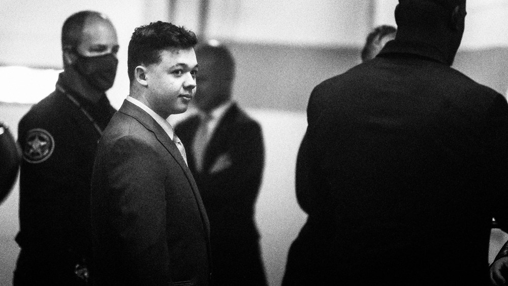 Kyle Rittenhouse arrives at the Kenosha County Courthouse for jury selection in his trial where he faces counts of felony homicide and felony attempted homicide on Nov. 1, 2021 in Kenosha, Wisc.