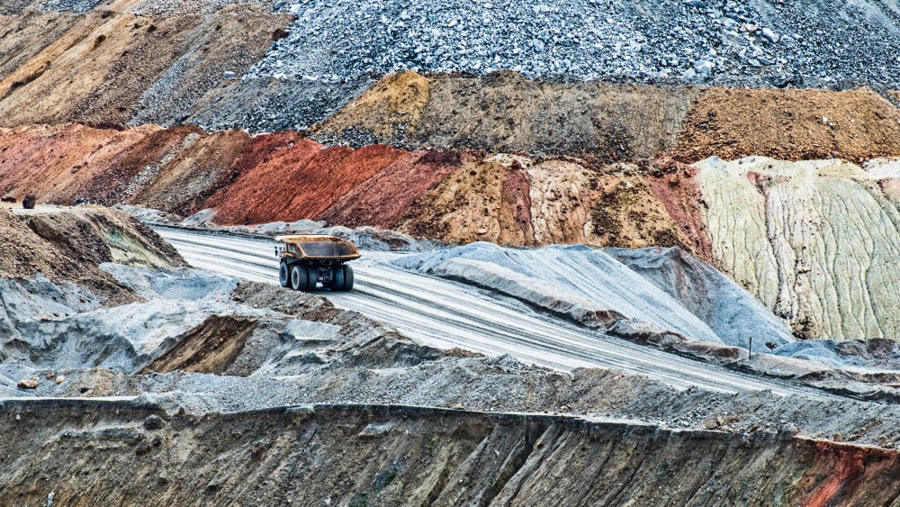 Ore truck at copper mine in Montana