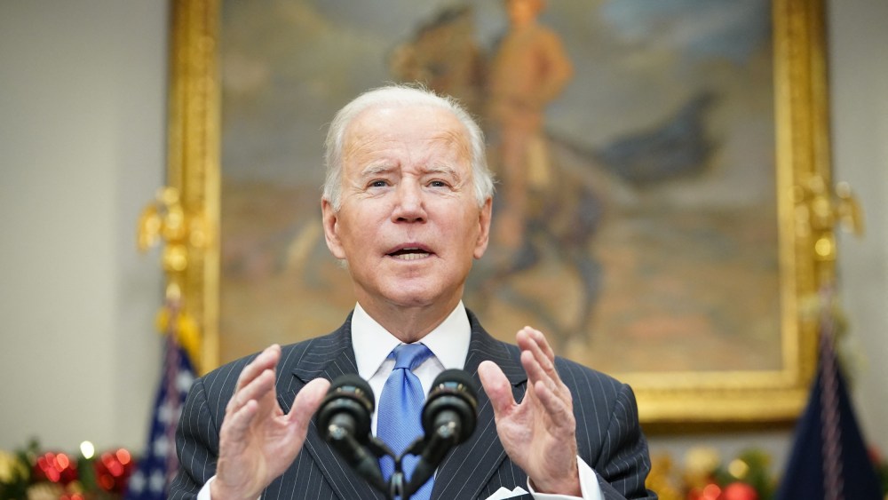 President Joe Biden speaks at the White House on Nov. 29, 2021.