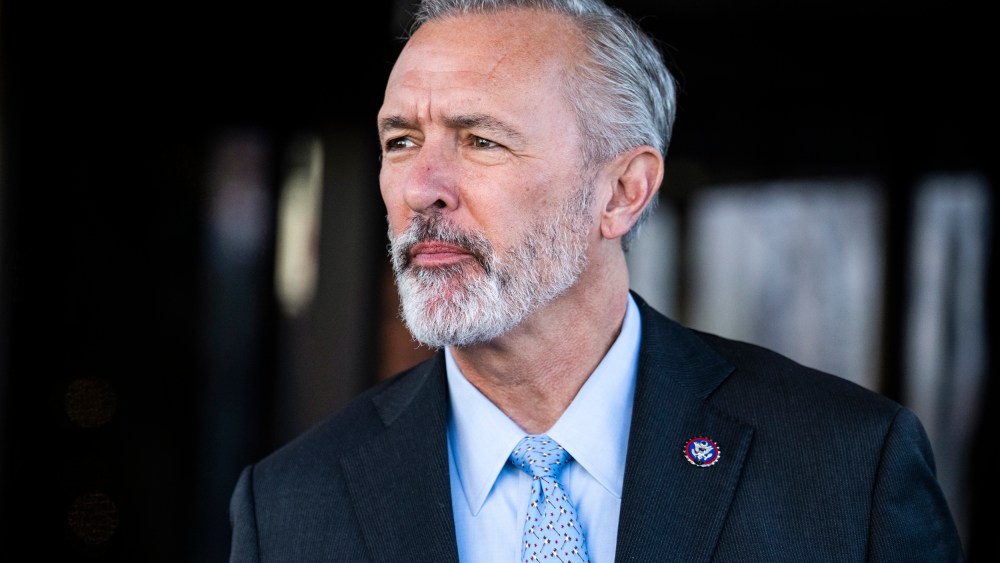 Rep. John Katko, R-N.Y., leaves a meeting of the House Republican Conference at the Capitol Hill Club on Dec., 1, 2021.