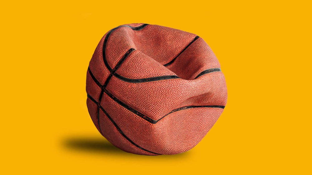Photo Illustration: A deflateed basketball