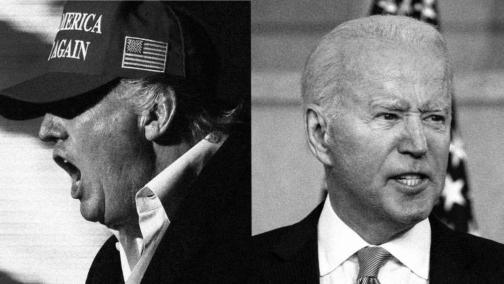 Images of Donald Trump and Joe Biden.