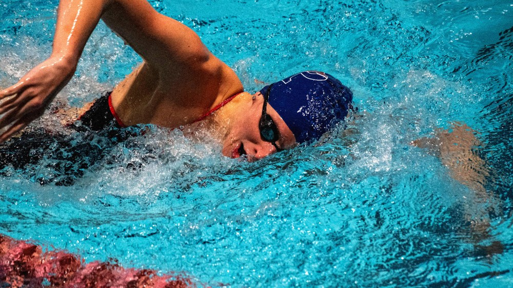 Image: Lia Thomas swims for University of Pennsylvania against Harvard University in Cambridge, Mass., on Jan. 22, 2022.