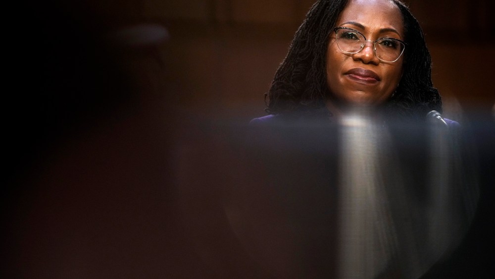 Image: Supreme Court nominee Judge Ketanji Brown Jackson at her confirmation hearing on Capitol Hill on March 21, 2022.