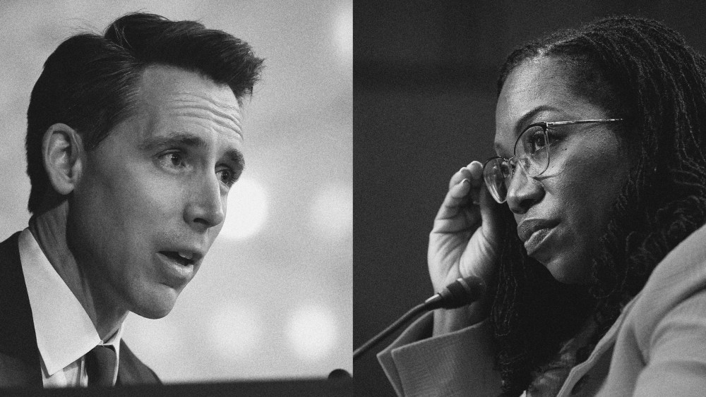 Photo illustration of Sen. Josh Hawley and Supreme Court nominee Judge Ketanji Brown Jackson