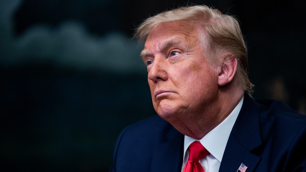 Image: President Donald Trump in the Diplomatic Room of the White House on Thanksgiving on November 26, 2020 in Washington, DC.