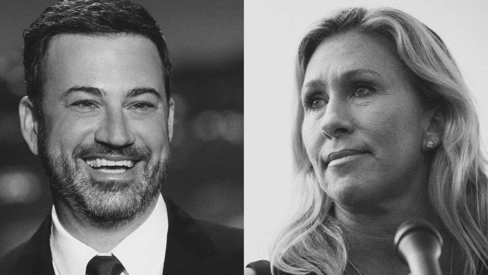 Image: Jimmy Kimmel and Marjorie Taylor Greene.
