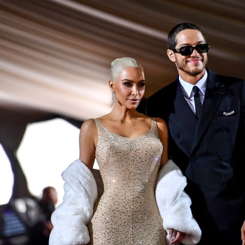Image: Kim Kardashian and Pete Davidson arrive for the 2022 Met Gala at the Metropolitan Museum of Art on May 2, 2022, in New York.