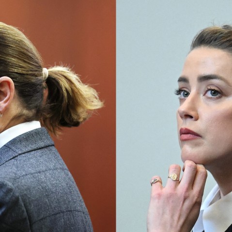 Photo diptych: Johnny Depp and Amber Heard