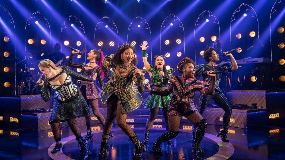 Image: Members of the Tony-nominated Broadway show, SIX perform on stage
