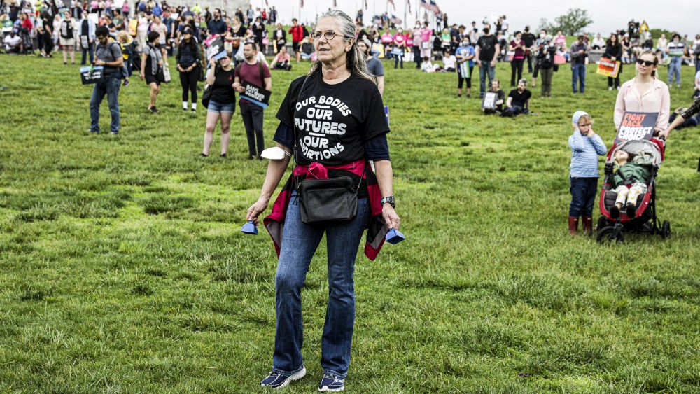 Abortion rights demonstrators and advocates attend the "Bans Off Our Bodies" rally on the National Mall in Washington on May 14, 2022.