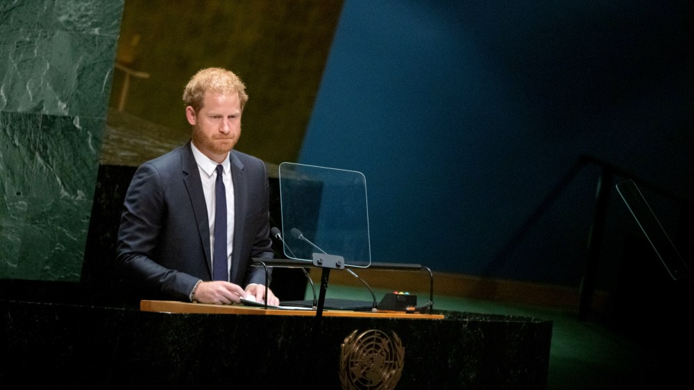 Image: Prince Harry speaks at the United Nations General Assembly in New York on July 18, 2022.