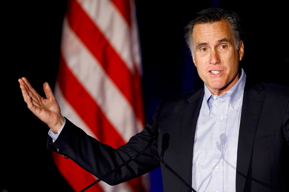 Former presidential candidate Mitt Romney speaks at the Republican National Committee winter meetings in San Diego, Calif. on Jan. 16, 2015.   (Photo by Mike Blake/Reuters)