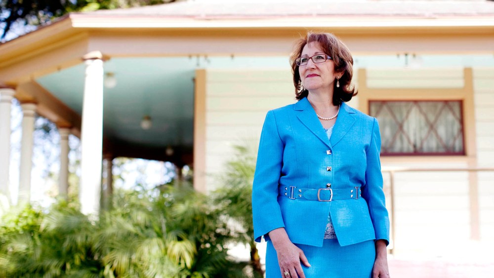 Eloise Gomez Reyes poses for a portrait at her law office, which is currently acting as her campaign headquarters, in Colton, CA on Feb. 11, 2014.