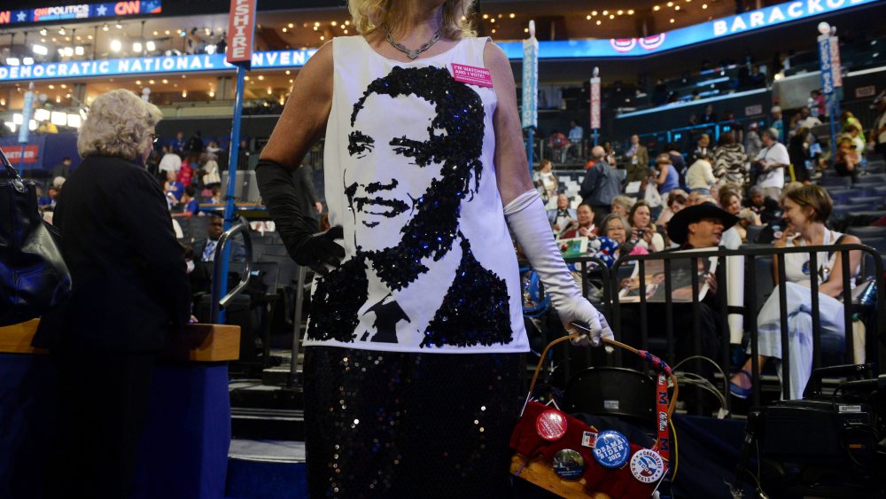 Image: Kelly Jacobs from Mississippi before the start of the 2012 Democratic National Convention, at Time Warner Cable Arena in Charlotte, North Carolina, September 4, 2012.