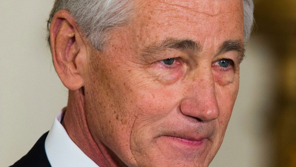 Chuck Hagel looks on as US President Barack Obama (not seen) nominates him to be the next Secretary of Defense in the East Room of the White House in Washington DC, USA, 07 January 2013.  (Photo by Jim Lo Scalzo/EPA)