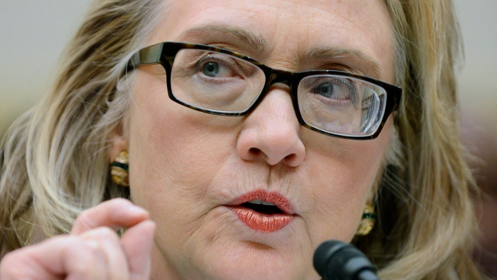 US Secretary of State Hillary Clinton appears before the House Foreign Affairs Committee hearing on the 11 September 2012 attack on US diplomatic facilities in Benghazi, Libya, on Capitol Hill in Washington DC, USA, 23 January 2013.  (Photo by Michael...