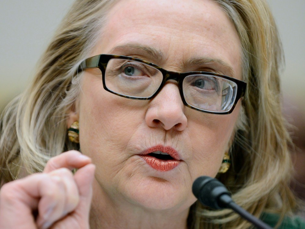 US Secretary of State Hillary Clinton appears before the House Foreign Affairs Committee hearing on the 11 September 2012 attack on US diplomatic facilities in Benghazi, Libya, on Capitol Hill in Washington DC, USA, 23 January 2013.  (Photo by Michael...