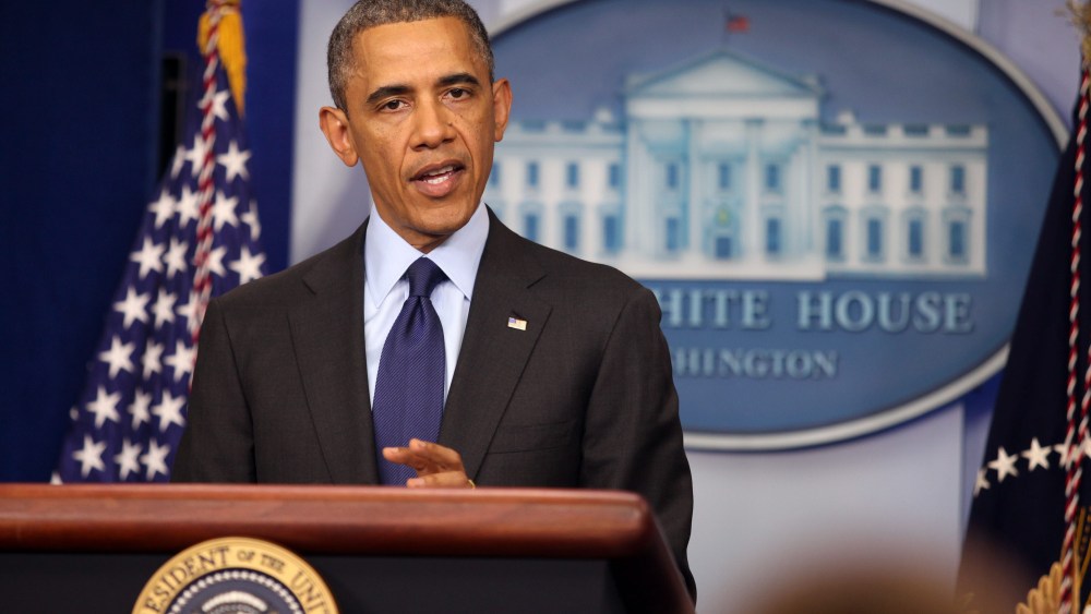 US President Barack Obama makes a statement from the White House on the capture of Dzhokhar Tsarnaev, a suspect in the Boston Marathon bombing incident, in Washington, DC, USA, 19 April 2013. Obama praised the work of law enforcement officials who...