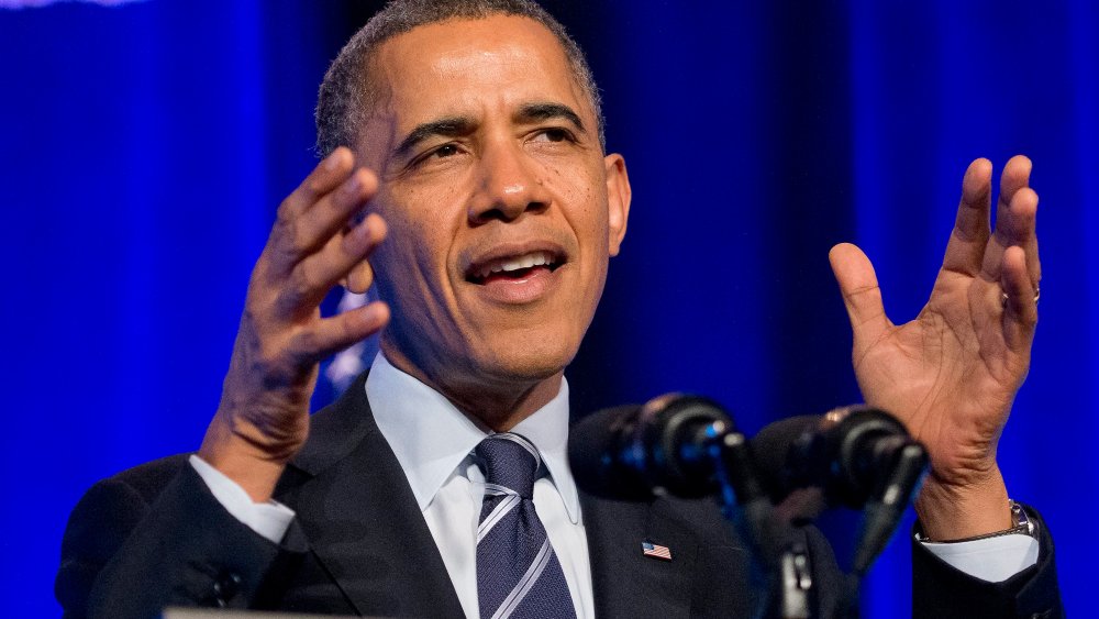 President Barack Obama at an Organizing for Action 'Obamacare Summit' in Washington, DC, November 4, 2013.