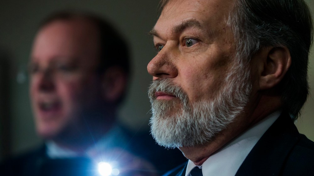 Scott Lively (R), speaks at a news conference at the National Press Club in Washington DC on Feb. 21, 2014.