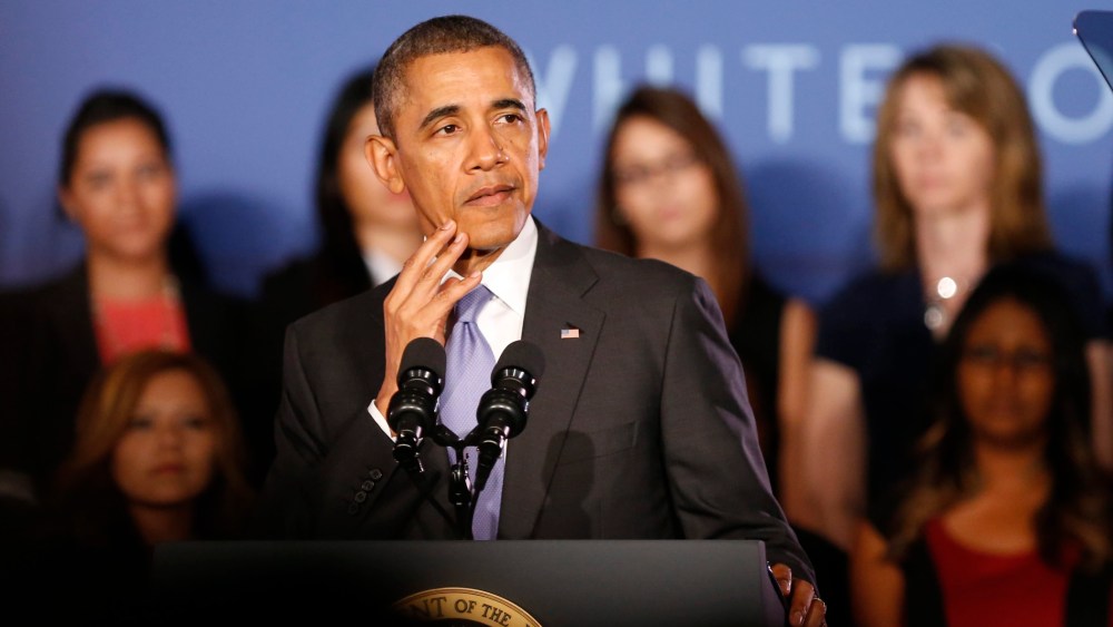 President Barack Obama at Valencia College in Orlando, Florida, March 20, 2014.