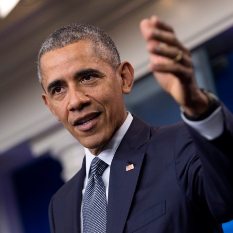 President Barack Obama delivers remarks in the Brady Press Briefing Room at the White House in Washington, DC, May 6, 2016. (Photo by Shawn Thew/EPA)
