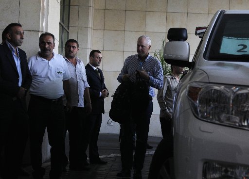 Image: Ake Sellstrom the head of a U.N. chemical weapons investigation team arrives in Damascus