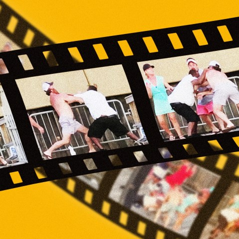 Stills from Montgomery dock fight in a film reel