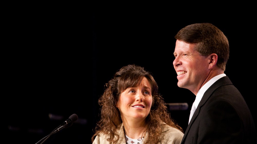 Michelle Duggar and Jim Bob Duggar of The Learning Channel TV show "19 Kids and Counting" speak at the Values Voter Summit on Sept. 17, 2010 in Washington, DC. (Brendan Hoffman/Getty)