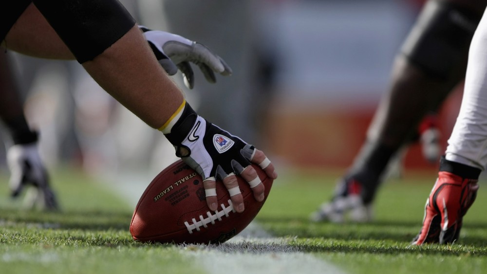 Detail of the ball as the Kansas City Chiefs warm up prior to facing the Denver Broncos at INVESCO Field at Mile High on November 14, 2010 in Denver, Colo.