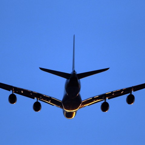 An airplane comes in to land at Heathrow airport on April 2, 2011 in London.