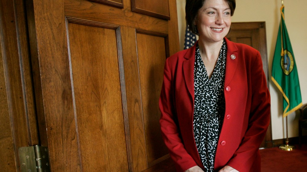 Congresswoman Rep. Cathy McMorris Rodgers, R-Wash., is seen in her Capitol Hill office, Wednesday, April 18, 2007.