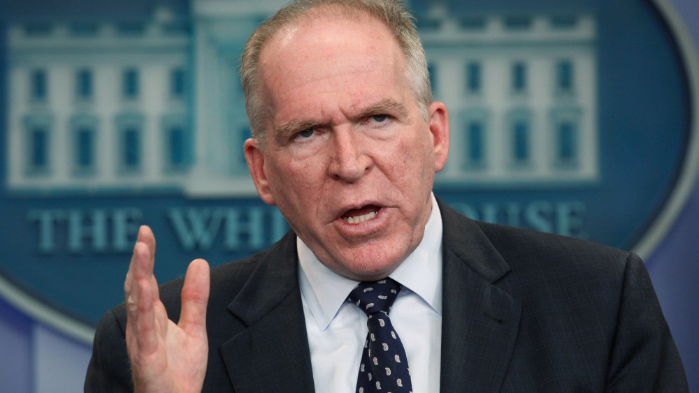 File Photo:  White House Deputy National Security Advisor for Homeland Security and Counterterrorism John Brennan answers reporters' questions in the Brady Press Briefing room at the White House May 2, 2011 in Washington, DC. (Photo by Chip Somodevilla...