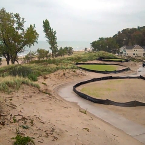 On the shores of Lake Michigan, a private golf course and housing development, seen here in 2009, sits on public land once protected under the Land and Water Conservation Fund Act.