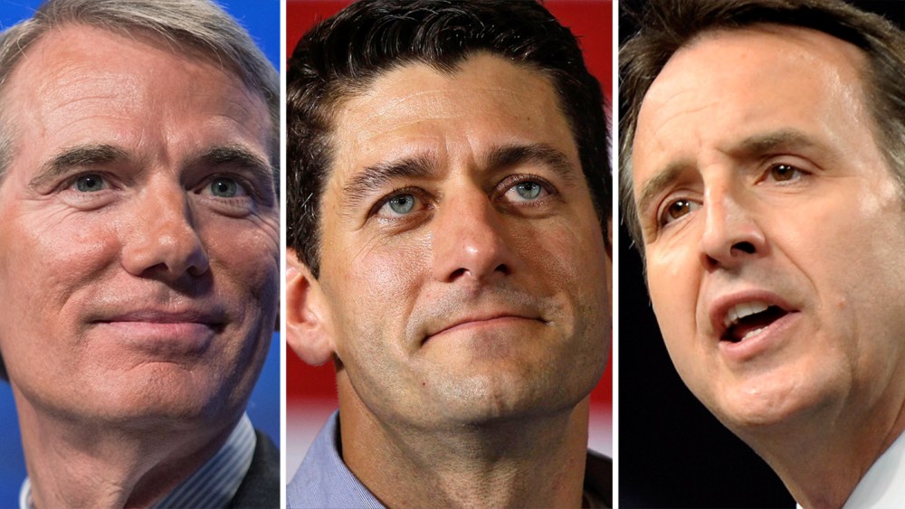 From left, Sen. Rob Portman, Rep. Paul Ryan & Former Minn. Gov. Tim Pawlenty