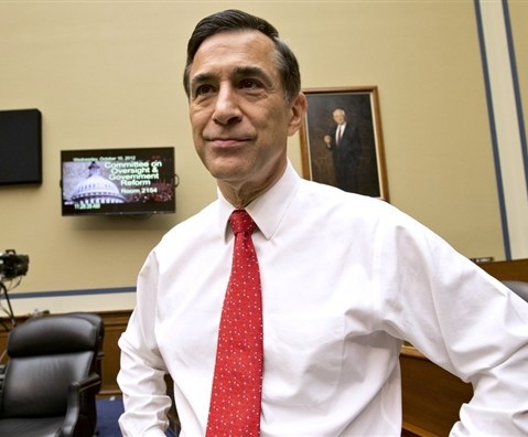 House Oversight Committee Chairman Rep. Darrell Issa, R-Calif., arrives on Capitol Hill on Oct. 10 for a hearing on the attack on the American consulate in Benghazi, Libya, that resulted in the death of U.S. Ambassador Christopher Stevens. J. Scott...