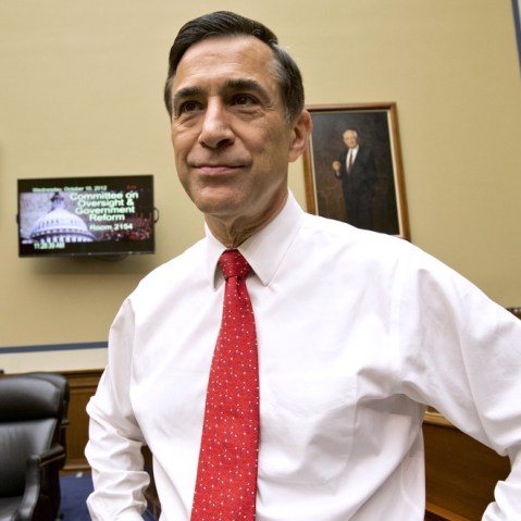 House Oversight Committee Chairman Rep. Darrell Issa, R-Calif., arrives on Capitol Hill on Oct. 10 for a hearing on the attack on the American consulate in Benghazi, Libya, that resulted in the death of U.S. Ambassador Christopher Stevens.