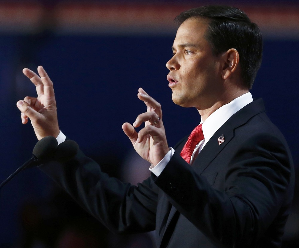 U.S. Senator Marco Rubio (R-FL) addresses the final session of the 2012 Republican National Convention in Tampa, Florida August 30, 2012. (Photo: Reuters/Jason Reed