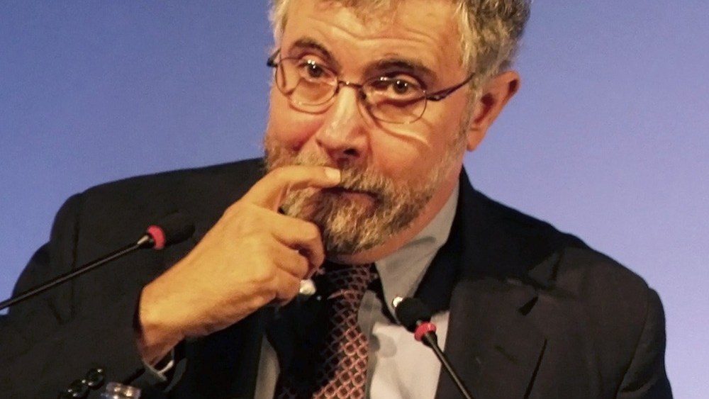Krugman talks to the audience during a conference about the current global crisis, in Sao Paulo September 14, 2012.  (REUTERS/Nacho Doce)