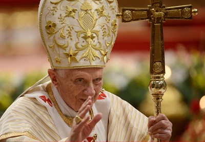 Pope Benedict XVI celebrates the midnight Christmas mass at St. Peter's Basilica on December 25, 2012 at the Vatican. (Photo by Guido Marzilla/Gamma-Rapho via Getty Images)