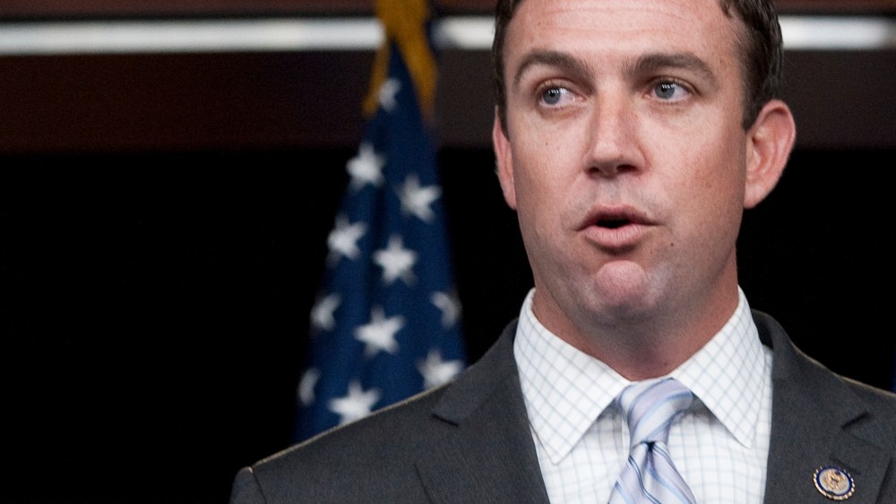 Rep. Duncan Hunter, R-Calif., participates in a news conference.