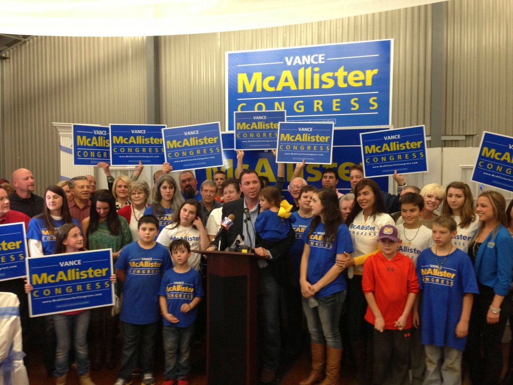 Republican businessman Vance McAllister is pictured after winning a special election in New Orleans, Louisiana November 16, 2013.