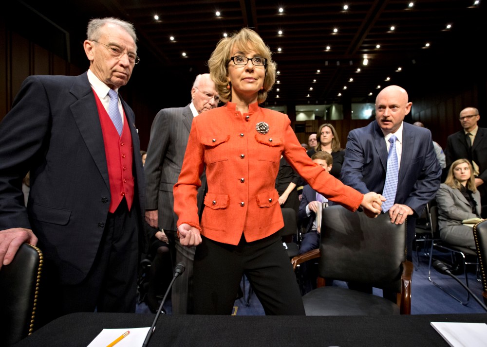 Former Arizona Rep. Gabrielle Giffords testified on Capitol Hill today. (Photo by J. Scott Applewhite/AP)