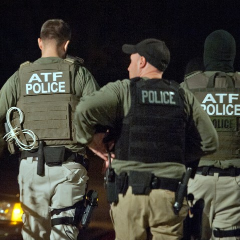 File Photo: Authorities from the Bureau of Alcohol, Tobacco, Firearms and Explosives search a home where  a defendant lived, who sold narcotics to undercover officers and agents in Hyattsville, Maryland on November 08, 2011. (Photo by Marvin Joseph/The...