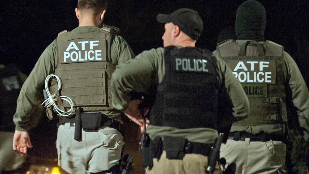 File Photo: Authorities from the Bureau of Alcohol, Tobacco, Firearms and Explosives search a home where  a defendant lived, who sold narcotics to undercover officers and agents in Hyattsville, Maryland on November 08, 2011. (Photo by Marvin Joseph/The...